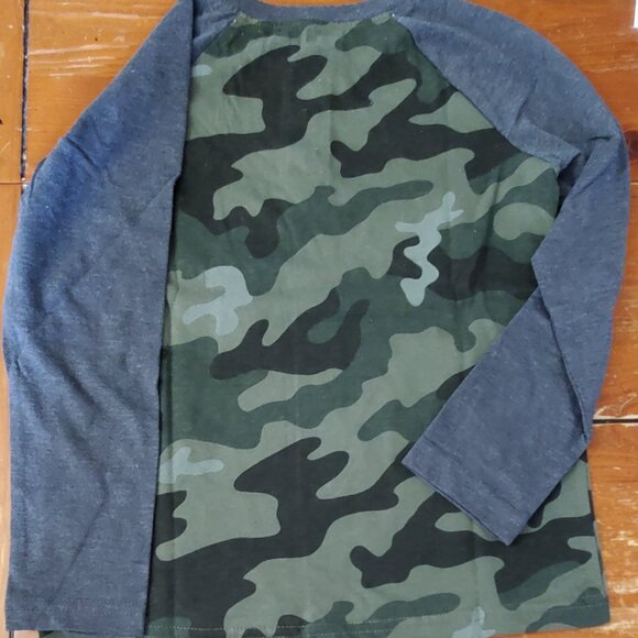 Boys Size 6 Jumping Beans Raglan Henley Top Camo Style New with Tags - Picture 2 of 7